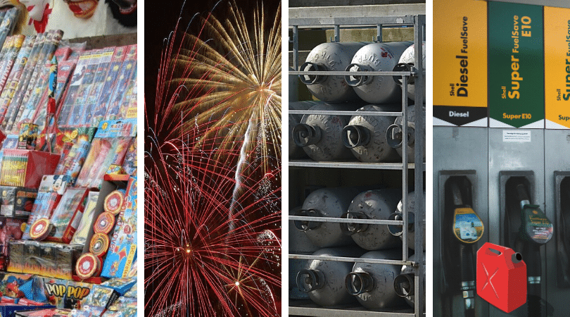 Vente combustible et artifices
