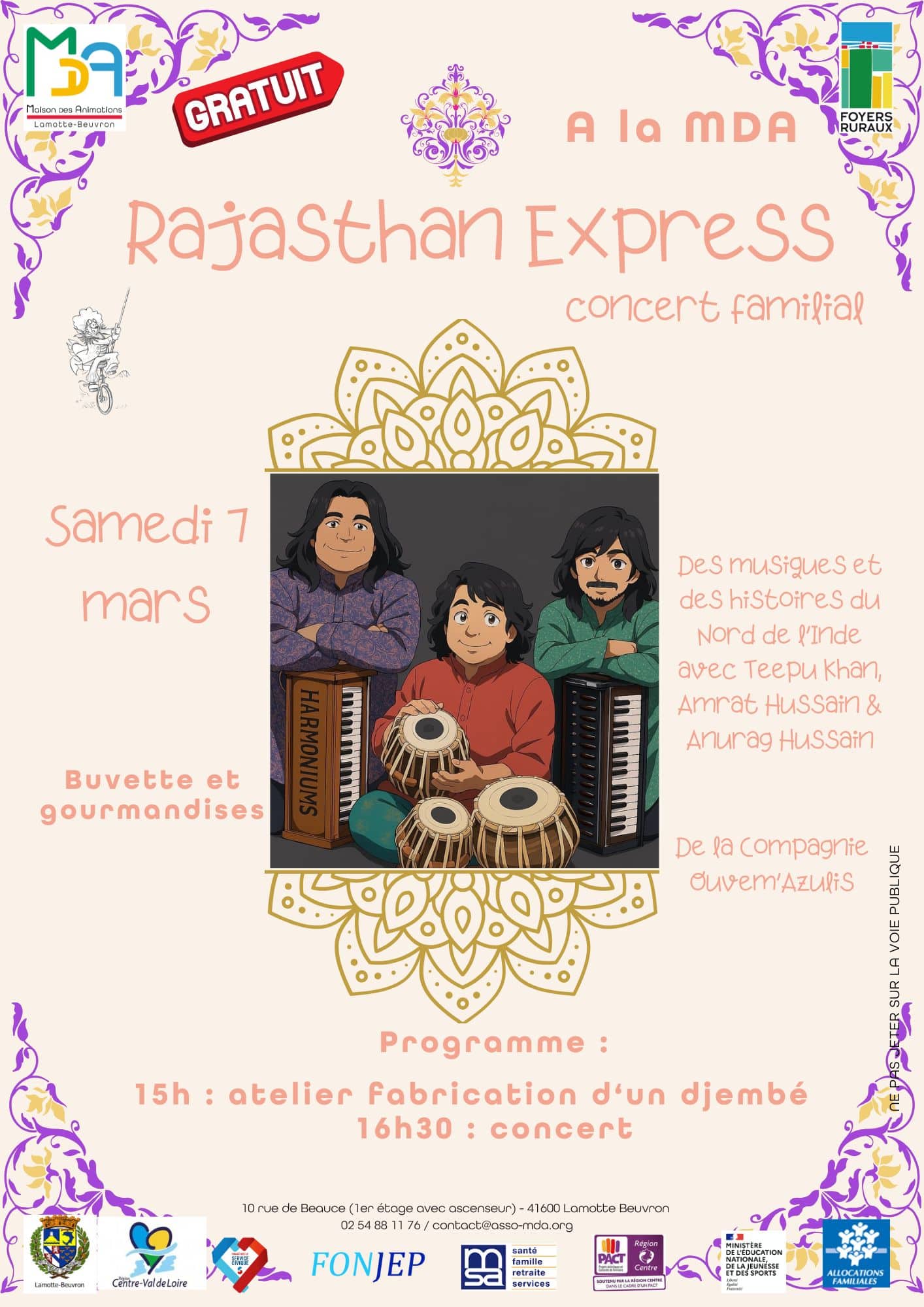 Affiche-spectacle-Rajasthan-Express-7-mars-2026-1